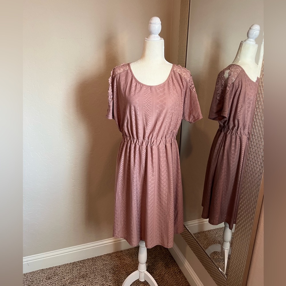 mauve eyelet dress